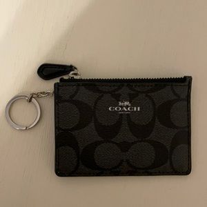 Coach small leather keychain wallet